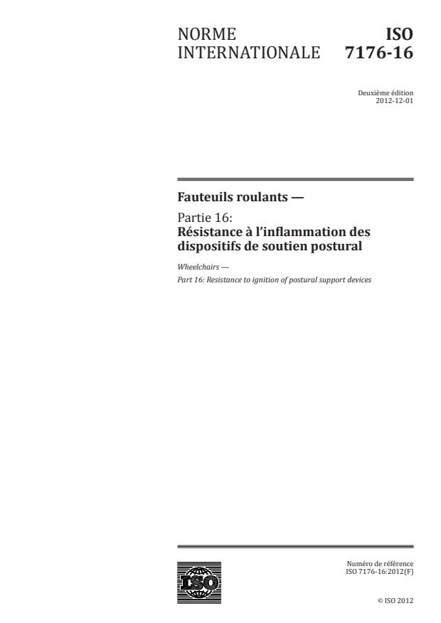 ISO 7176-16:2012 - Fauteuils roulants