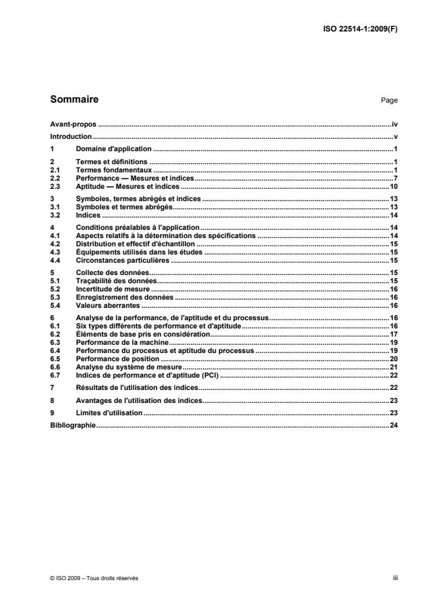 ISO 22514-1:2009 - Méthodes statistiques dans la gestion de processus -- Aptitude et performance