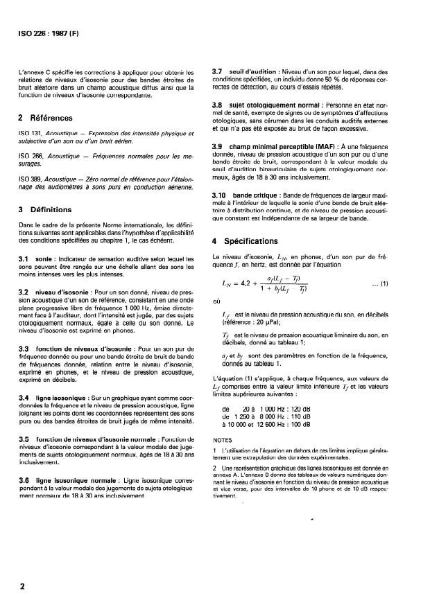 ISO 226:1987 ISO 226:1987 - Acoustique -- Lignes isosoniques normales - Page 4 preview