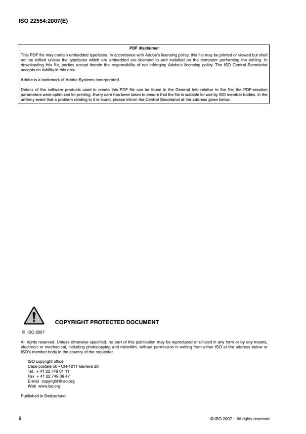 ISO 22554:2007 ISO 22554:2007 - Ships and marine technology -- Propeller shaft revolution indicators -- Electric type and electronic type - Page 2 preview
