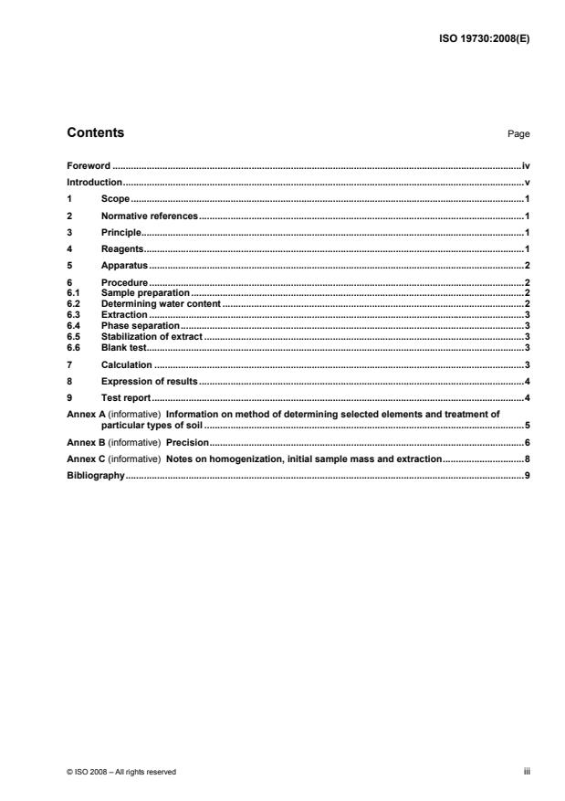 ISO 19730:2008 - Soil quality -- Extraction of trace elements from soil using ammonium nitrate solution