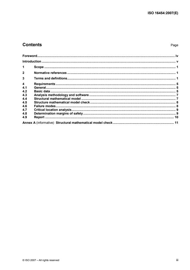 ISO 16454:2007 - Space systems -- Structural design -- Stress analysis requirements