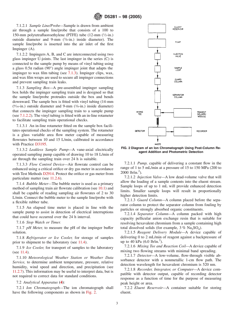 ASTM D5281-98(2005) - Standard Test Method for Collection and Analysis of Hexavalent Chromium in Ambient Atmospheres