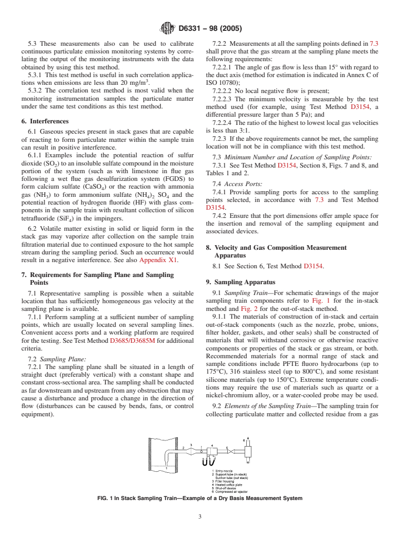 ASTM D6331-98(2005) - Standard Test Method for Determination of Mass Concentration of Particulate Matter from Stationary Sources at Low Concentrations (Manual Gravimetric Method)