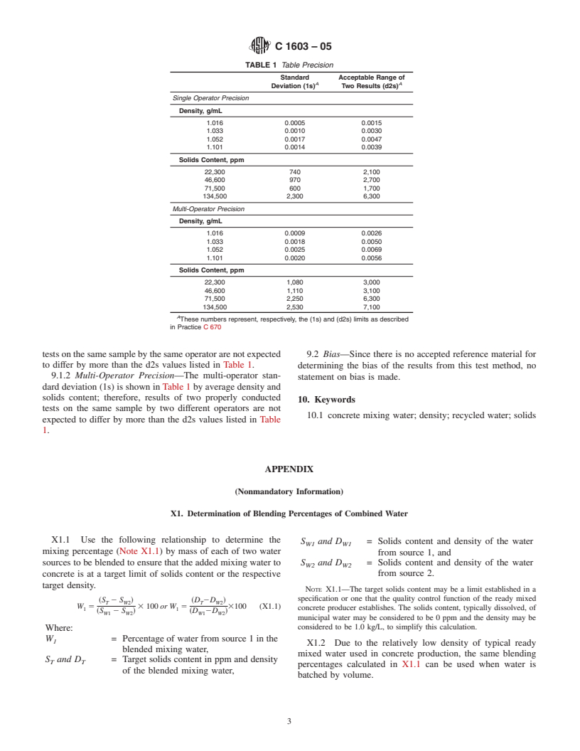 ASTM C1603-05 - Standard Test Method for Measurement of Solids in Water