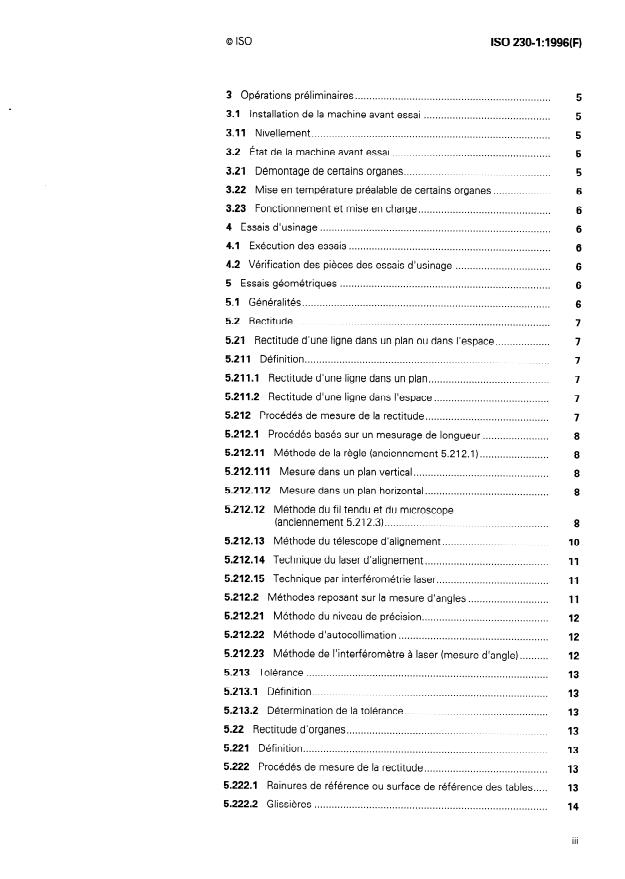 ISO 230-1:1996 - Code d'essai des machines-outils