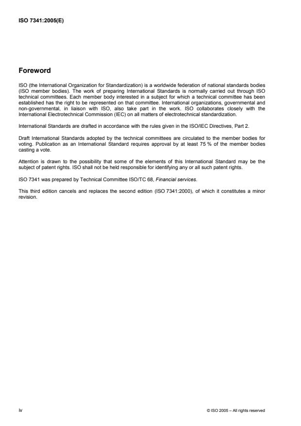 ISO 7341:2005 ISO 7341:2005 - Banking -- Nostro accounts reconciliation - Page 4 preview