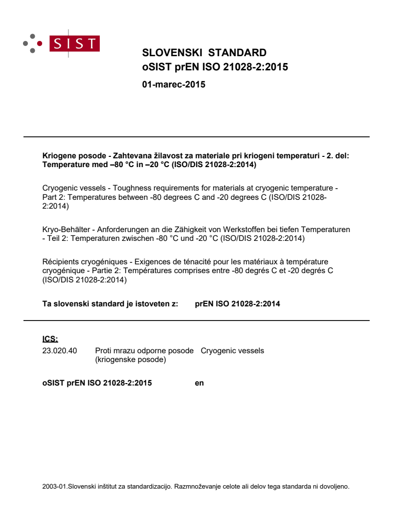 prEN ISO 21028-2:2015