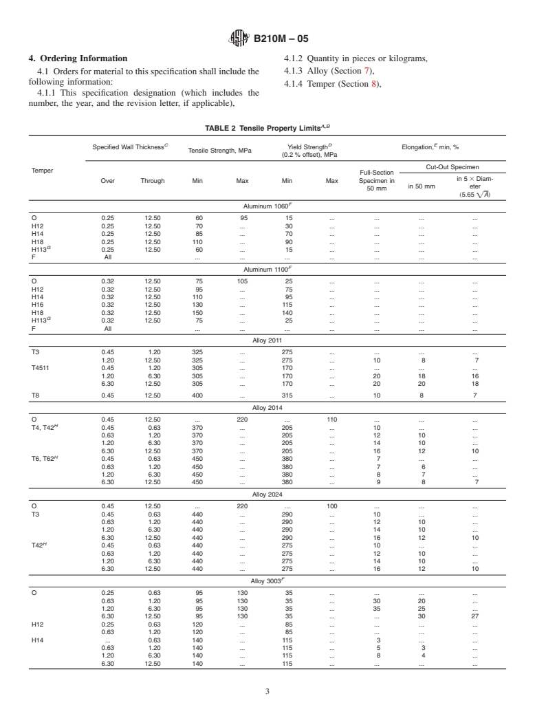 ASTM B210M-05 - Standard Specification for Aluminum and Aluminum-Alloy Drawn Seamless Tubes [Metric]