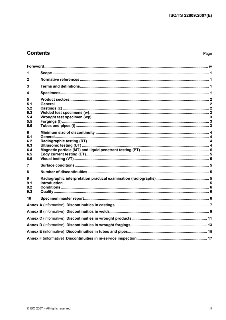 ISO/TS 22809:2007 - Non-destructive testing — Discontinuities in specimens for use in qualification examinations
Released:11/6/2007