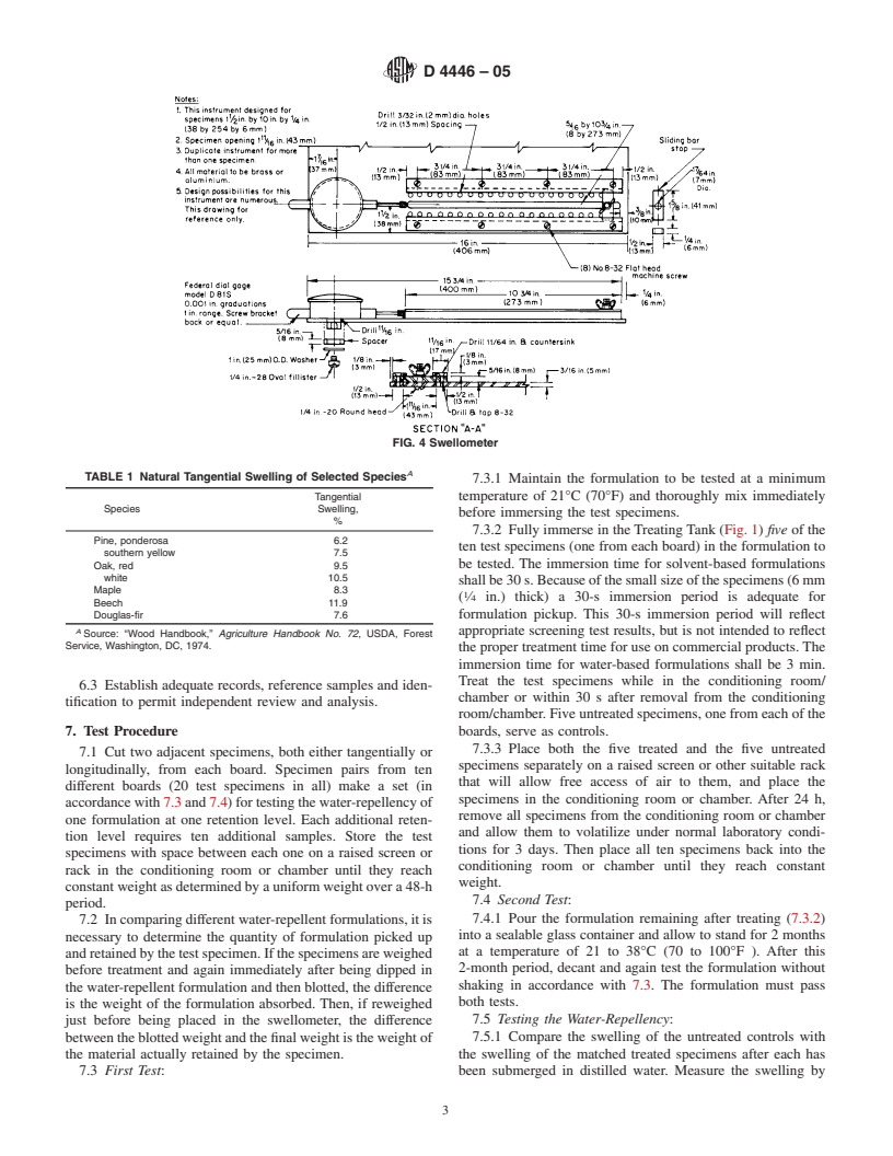 ASTM D4446-05 - Standard Test Method for Anti-Swelling Effectiveness of Water-Repellent Formulations and Differential Swelling of Untreated Wood When Exposed to Liquid Water Environments