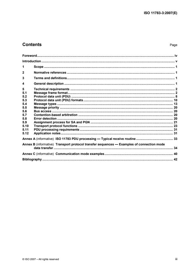 ISO 11783-3:2007 - Tractors and machinery for agriculture and forestry -- Serial control and communications data network