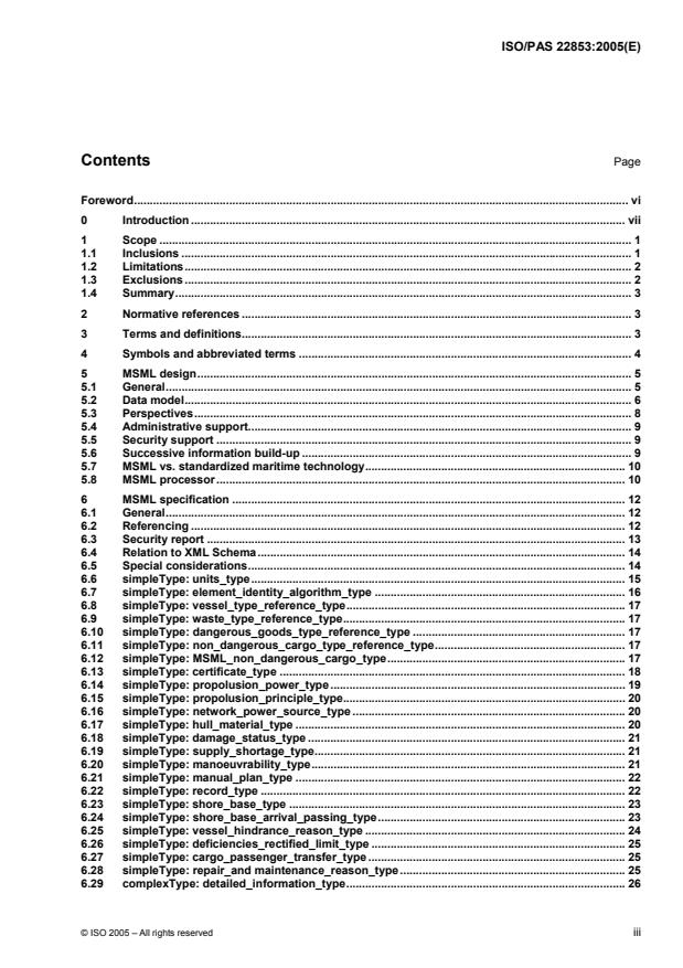 ISO/PAS 22853:2005 - Ships and marine technology -- Computer applications -- Specification of Maritime Safety Markup Language (MSML)
