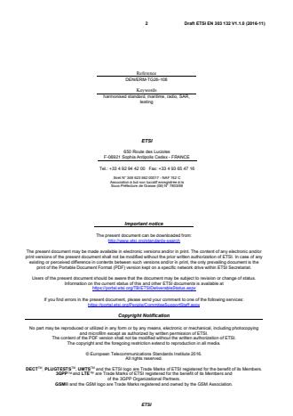 SIST EN 303 132 V1.1.1:2017 ETSI EN 303 132 V1.1.0 (2016-11) - Maritime low power VHF personal locating beacons employing Digital Selective Calling (DSC); Harmonised Standard covering the essential requirements of article 3.2 of the Directive 2014/53/EU - Page 2 preview