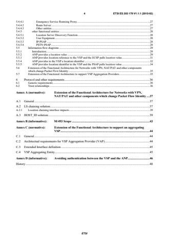 SIST ES 203 178 V1.1.1:2015 ETSI ES 203 178 V1.1.1 (2015-02) - Functional architecture to support European requirements on emergency caller location determination and transport - Page 4 preview
