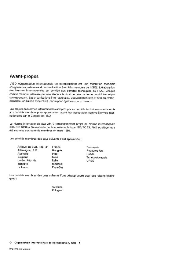 ISO 234-2:1982 ISO 234-2:1982 - Limes et râpes - Page 2 preview