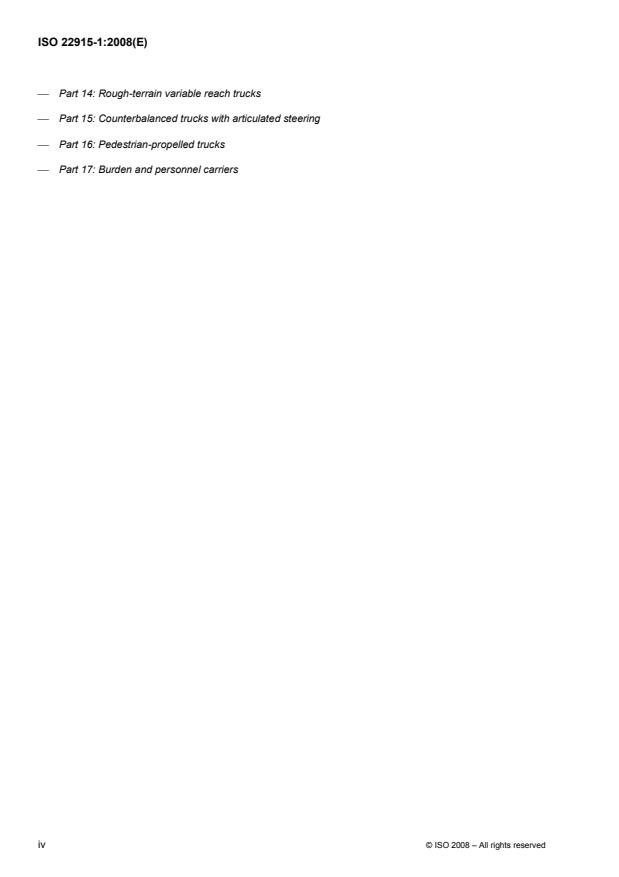 ISO 22915-1:2008 ISO 22915-1:2008 - Industrial trucks -- Verification of stability - Page 4 preview
