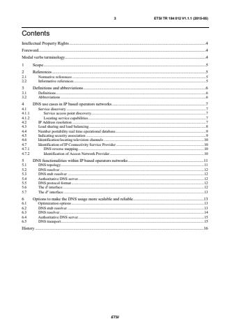 ETSI TR 184 012 V1.1.1 (2015-05) - Network Technologies (NTECH); Description of the DNS protocol usage in IP based operators networks