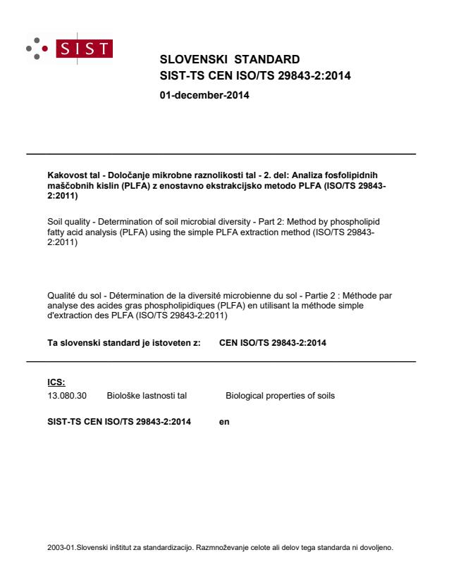TS CEN ISO/TS 29843-2:2014