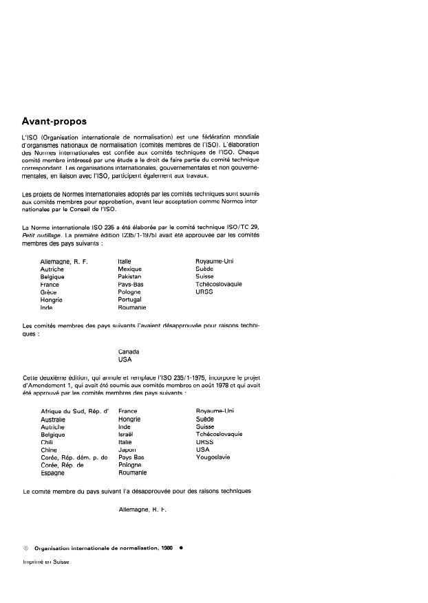 ISO 235:1980 ISO 235:1980 - Forets a queue cylindrique courts et extra-courts et forets a queue cône Morse - Page 2 preview