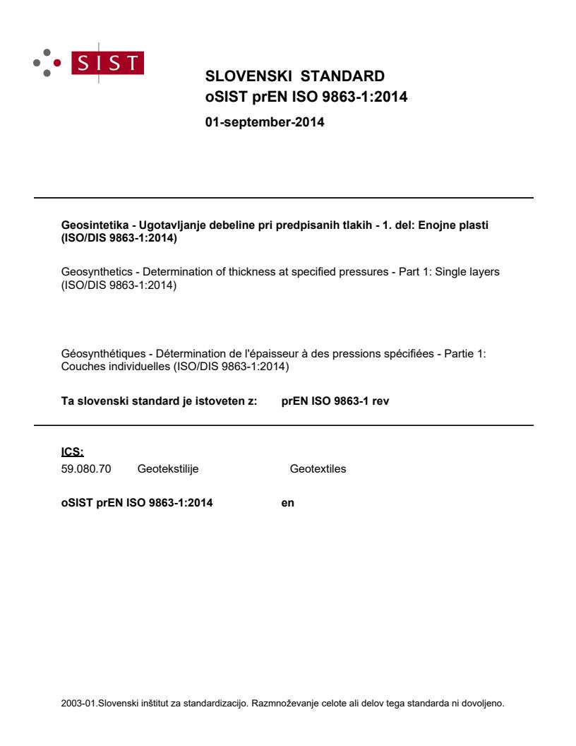 prEN ISO 9863-1:2014