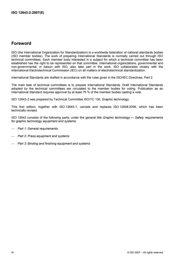 ISO 12643-2:2007 ISO 12643-2:2007 - Graphic technology -- Safety requirements for graphic technology equipment and systems - Page 4 preview