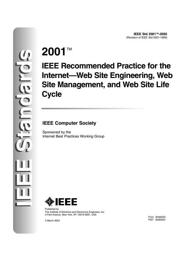 ISO/IEC 23026:2006 - Software Engineering -- Recommended Practice for the Internet -- Web Site Engineering, Web Site Management, and Web Site Life Cycle