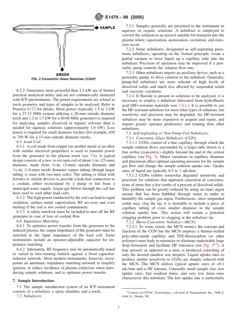 ASTM E1479-99(2005) - Standard Practice for Describing and Specifying Inductively-Coupled Plasma Atomic Emission Spectrometers