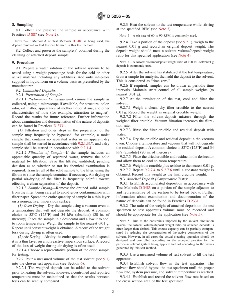 ASTM D5256-05 - Standard Test Method for Relative Efficacy of Dynamic Solvent Systems for Dissolving Water-Formed Deposits