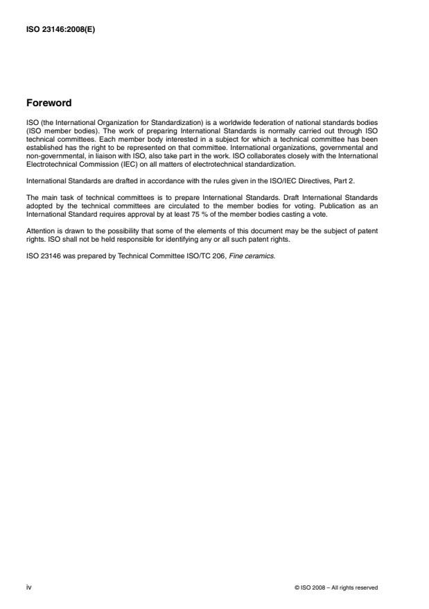 Iso 3146 ISO 23146:2008 - Fine ceramics (advanced ceramics, advanced technical