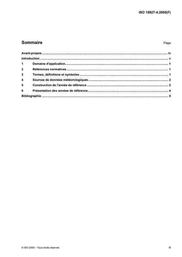 ISO 15927-4:2005 - Performance hygrothermique des bâtiments -- Calcul et présentation des données climatiques
