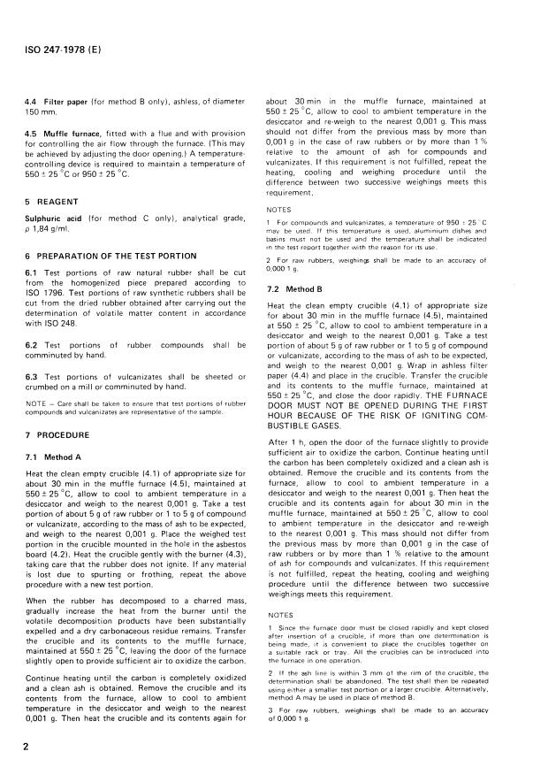 ISO 247:1978 ISO 247:1978 - Rubber -- Determination of ash - Page 4 preview