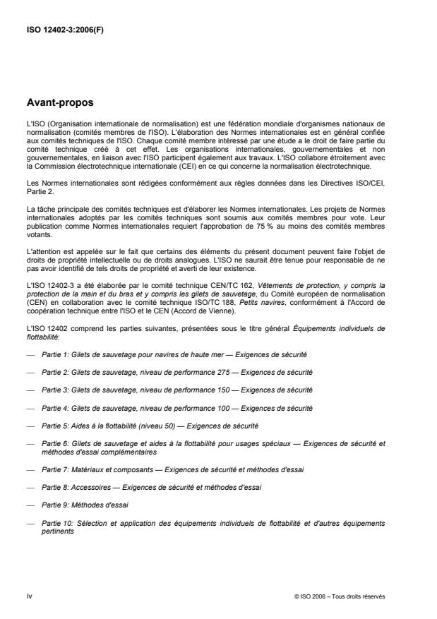 ISO 12402-3:2006 ISO 12402-3:2006 - Équipements individuels de flottabilité - Page 4 preview
