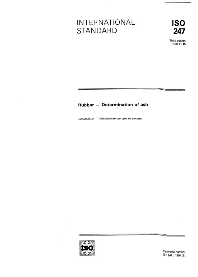 ISO 247:1990 - Rubber -- Determination of ash