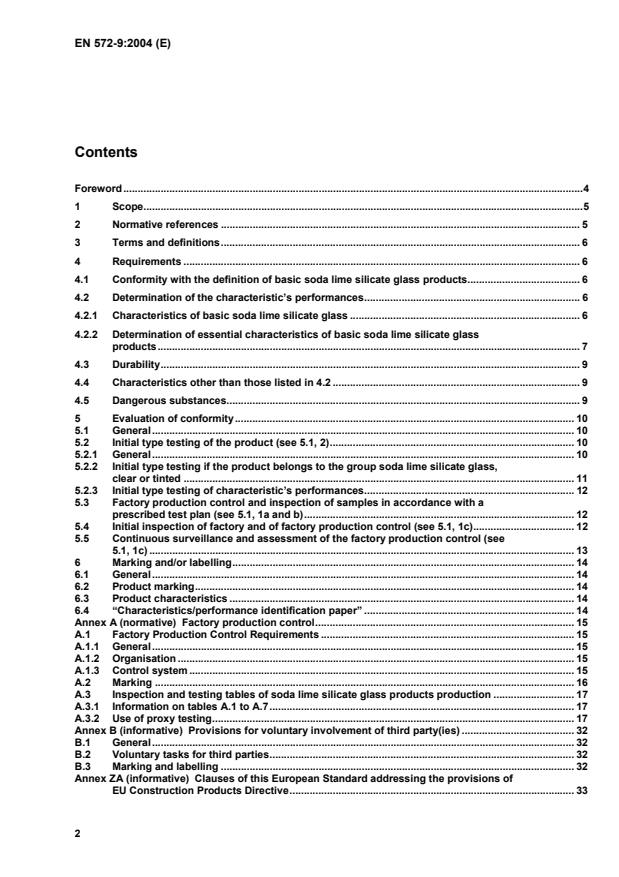 EN 572-9:2004 EN 572-9:2005 - Page 4 preview