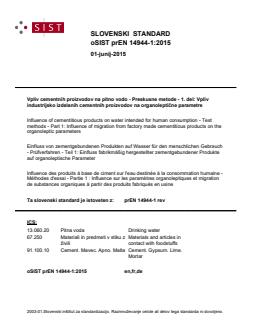 prEN 14944-1 rev prEN 14944-1:2015 - Page 1 preview