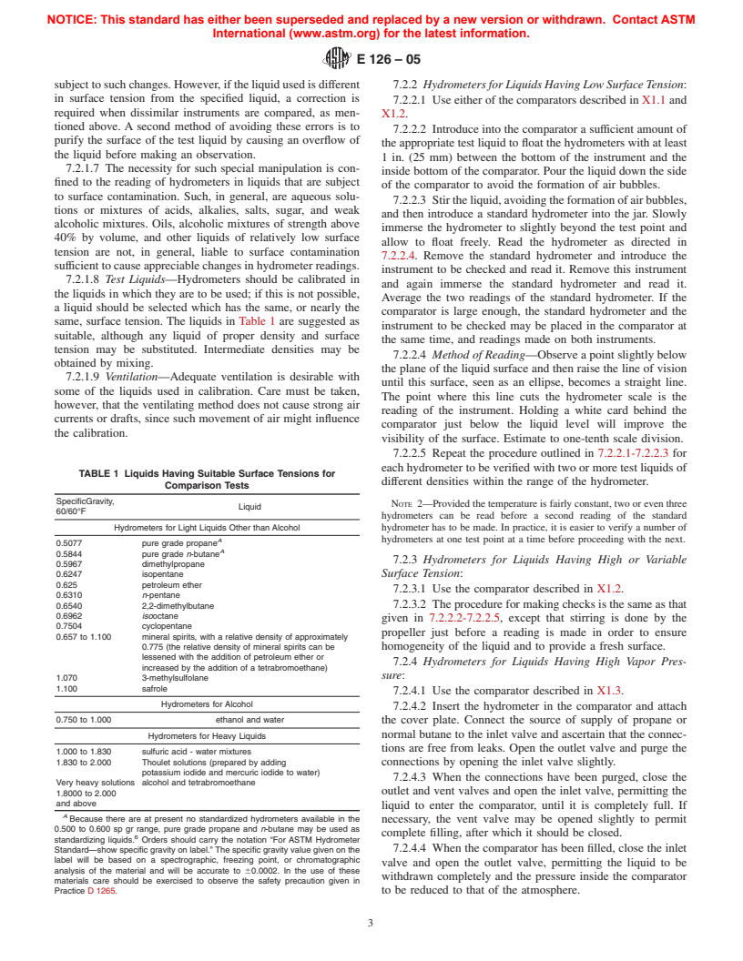 ASTM E126-05 - Standard Test Method for Inspection and Verification of Hydrometers