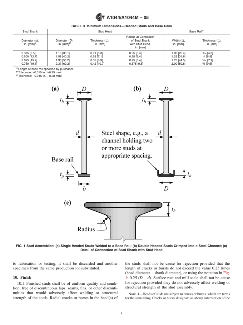 ASTM A1044/A1044M-05 - Standard Specification for Steel Stud Assemblies for Shear Reinforcement of Concrete