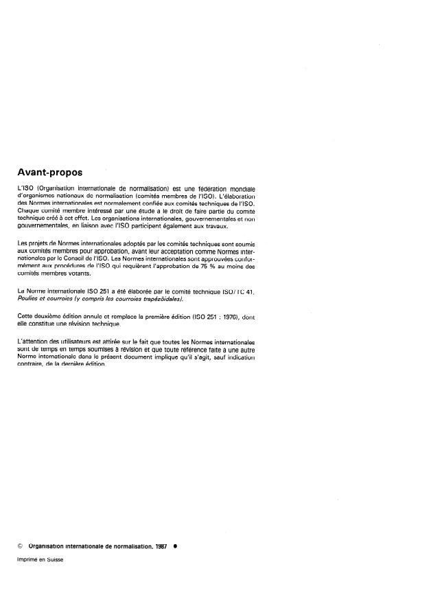 ISO 251:1987 ISO 251:1987 - Courroies transporteuses -- Largeurs et longueurs - Page 2 preview