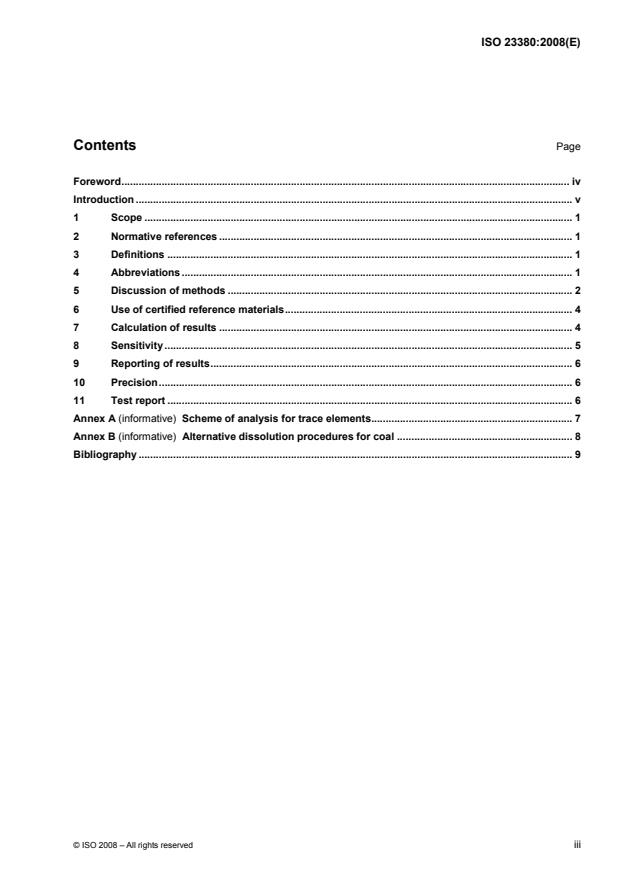 ISO 23380:2008 - Selection of methods for the determination of trace elements in coal