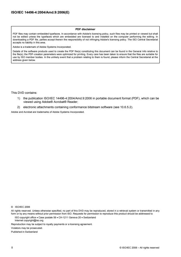 ISO/IEC 14496-4:2004/Amd 9:2006 ISO/IEC 14496-4:2004/Amd 9:2006 - AVC fidelity range extensions conformance - Page 2 preview