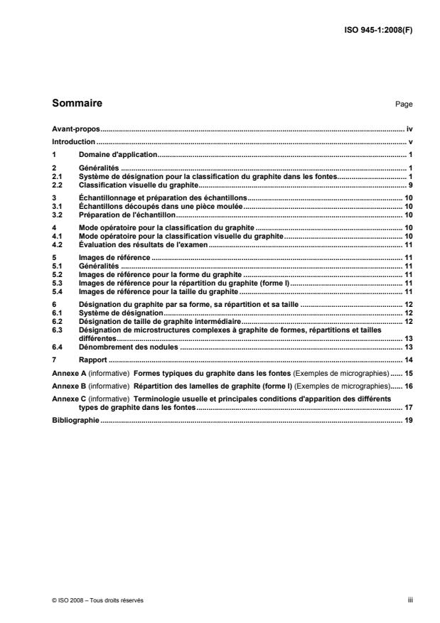 ISO 945-1:2008 - Microstructure des fontes