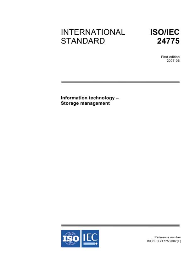 ISO/IEC 24775:2007 - Information technology -- Storage management