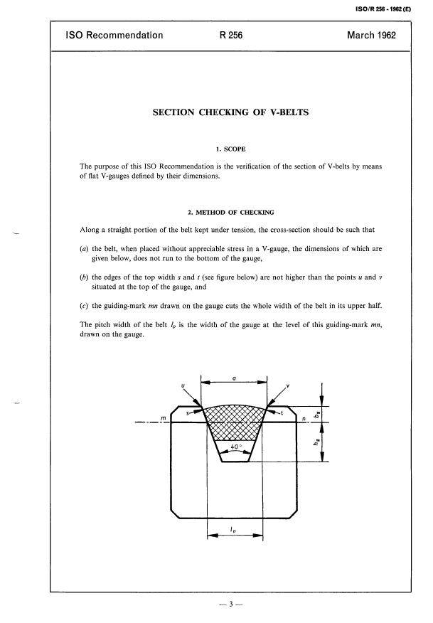 ISO/R 256:1962 - Withdrawal of ISO/R 256-1962