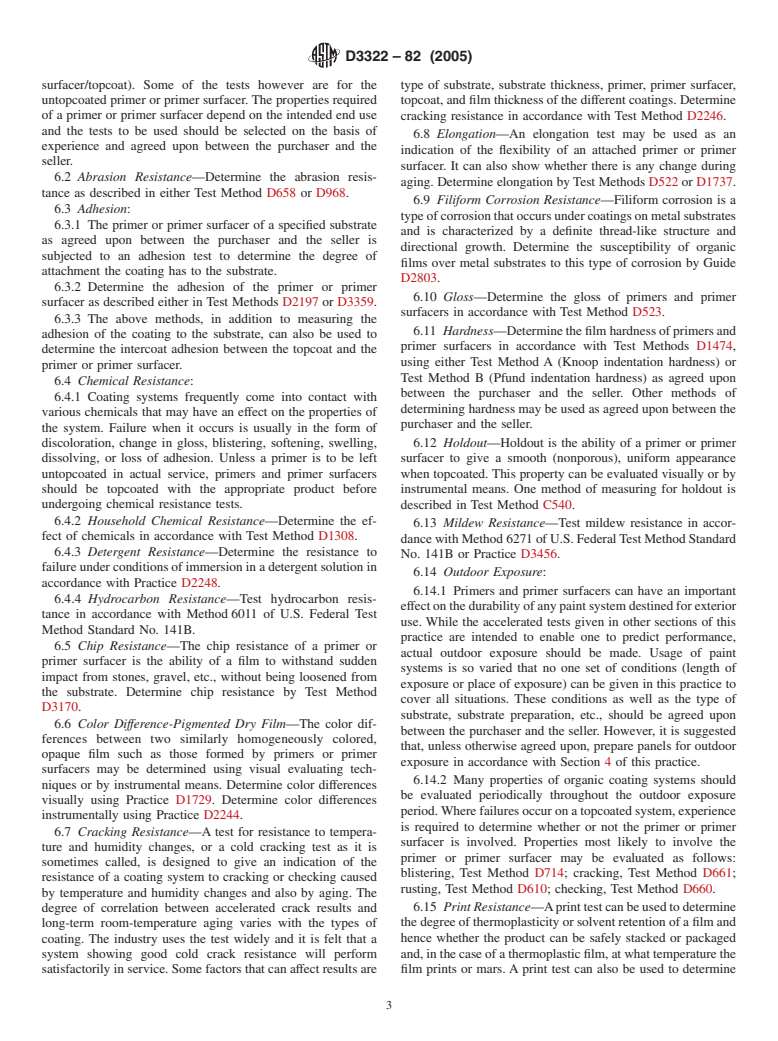 ASTM D3322-82(2005) - Standard Practice for Testing Primers and Primer Surfacers Over Preformed Metal