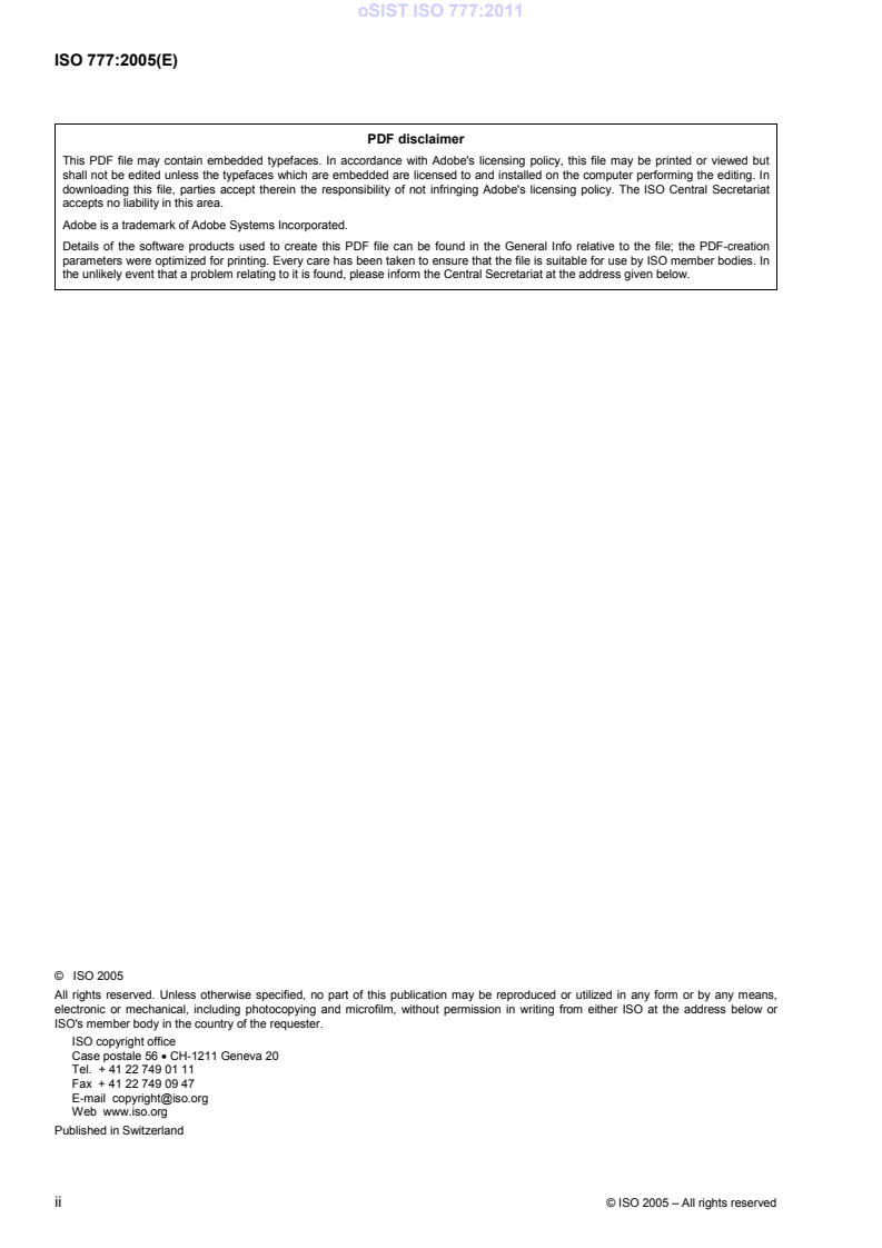 ISO 777:2005 ISO 777:2011 - Page 4 preview