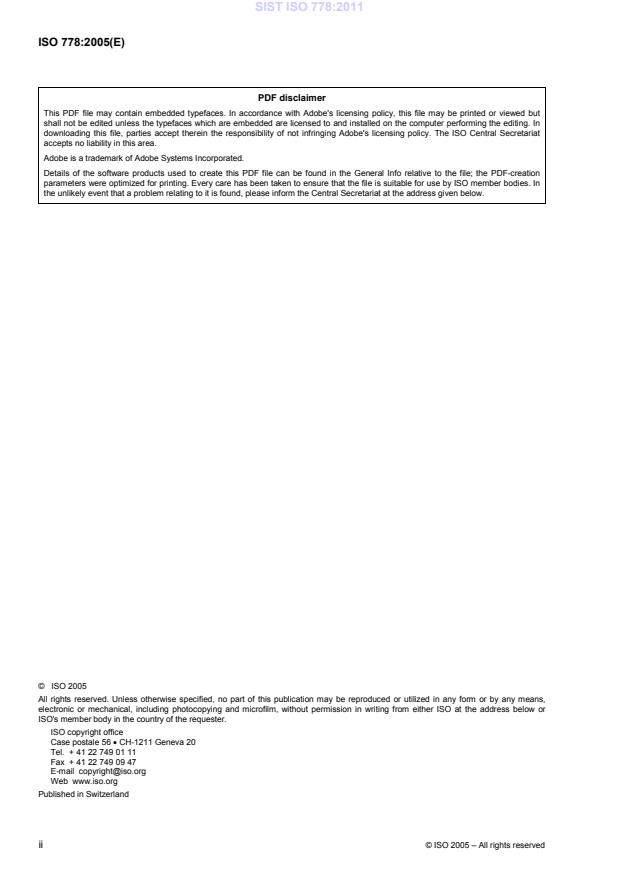 ISO 778:2005 ISO 778:2011 - Page 4 preview
