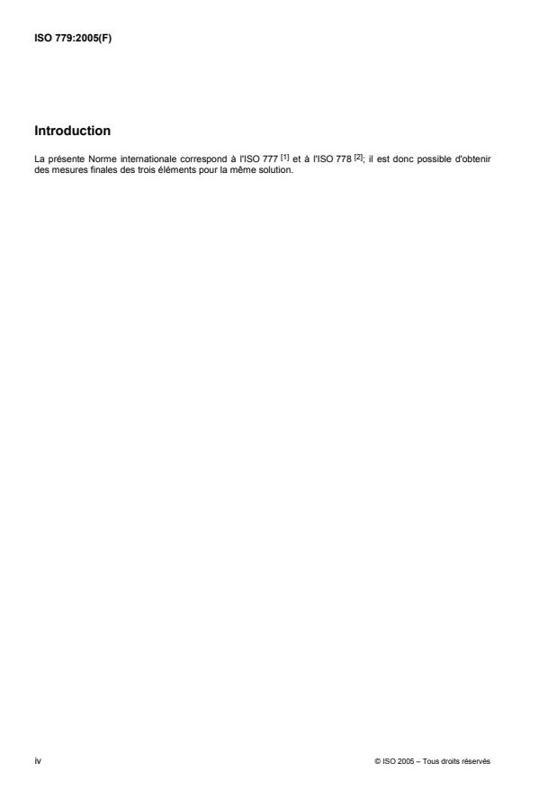 ISO 779:2005 ISO 779:2005 - Papier, carton et pâte -- Détermination de la teneur en fer soluble dans l'acide - Page 4 preview