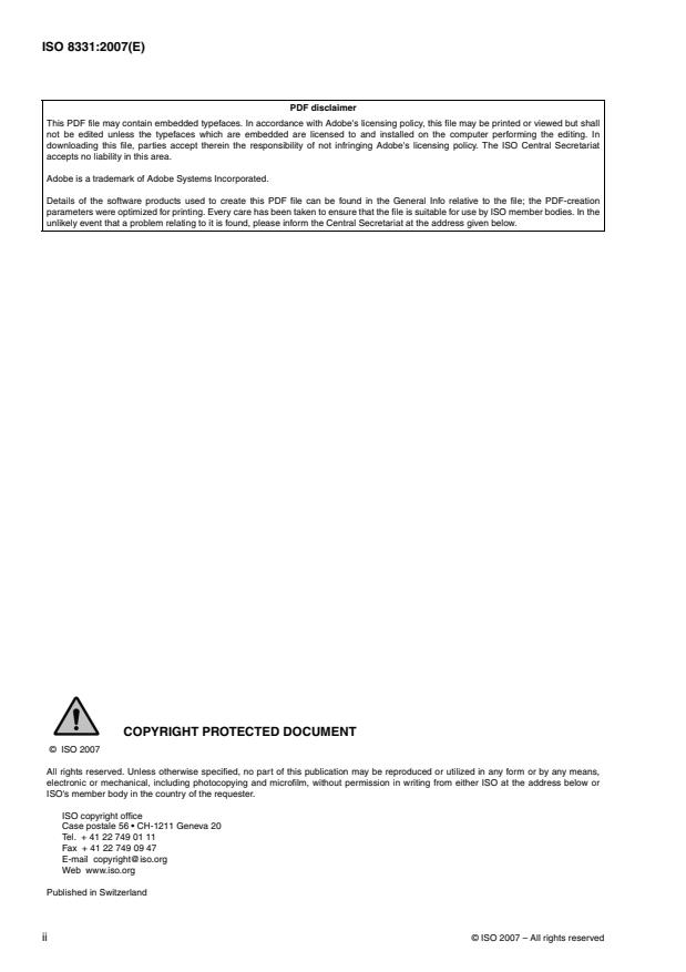 ISO 8331:2007 ISO 8331:2007 - Rubber and plastics hoses and hose assemblies -- Guidelines for selection, storage, use and maintenance - Page 2 preview