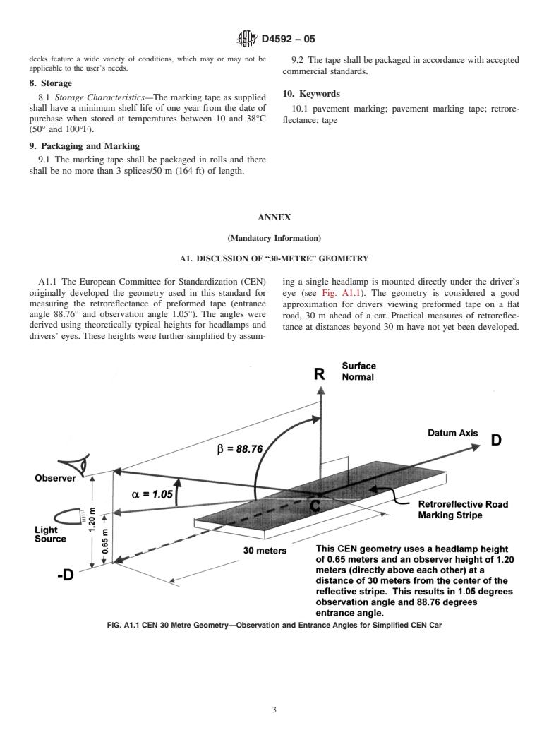 ASTM D4592-05 - Standard Specification for Preformed Retroreflective Pavement Marking Tape for Limited Service Life